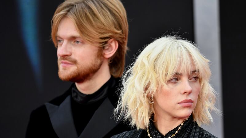 Finneas and Billie Eilish at the ‘No Time To Die’ premiere in London on September 28th. Photograph: Gareth Cattermole/Getty