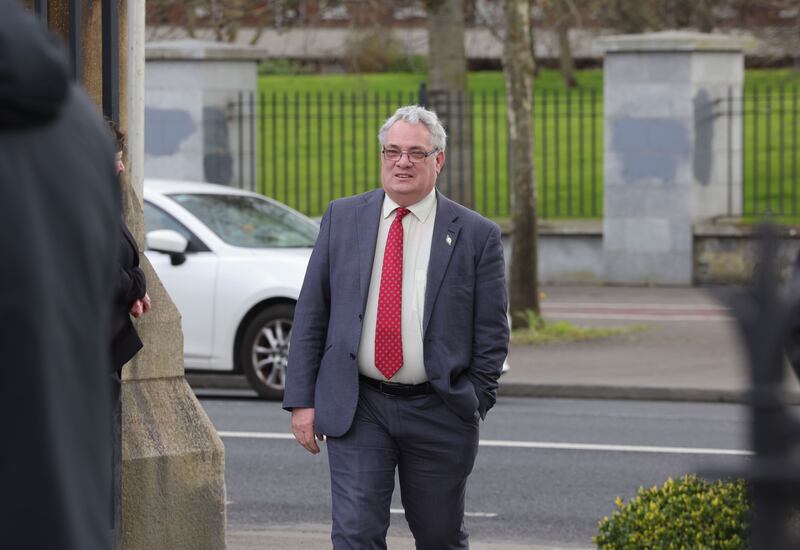 Sinn Féin TD Aengus Ó Snodaigh at the funeral. Photograph: Alan Betson/The Irish Times

