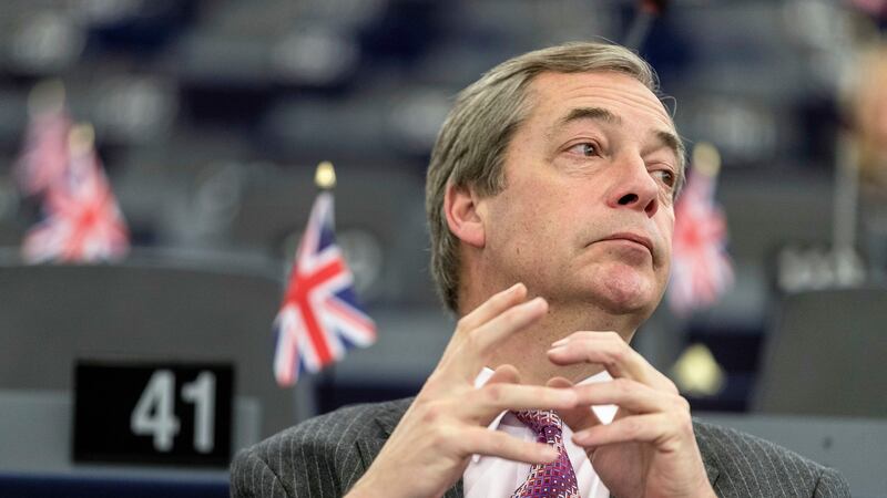 Former UK Independence Party leader Nigel Farage in the European Parliament in Strasbourg on Wednesday. Photograph: Jean-Francois Badias/AP