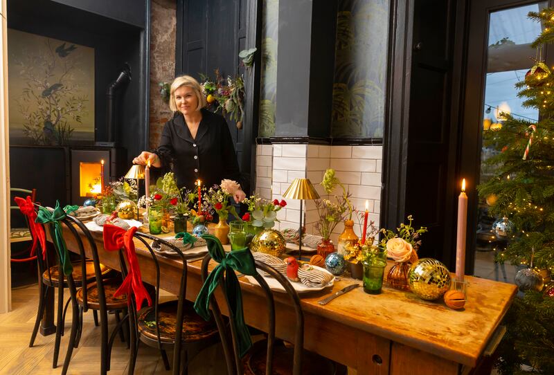 Sinéad Gunnigle from Waterford City with her Christmas table. Photograph: Patrick Browne
