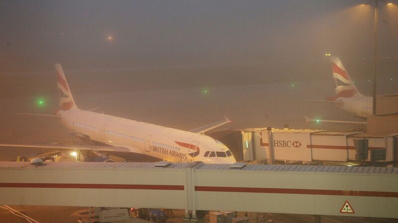 Aircraft  on the ground at Heathrow Airport. Photograph: PA