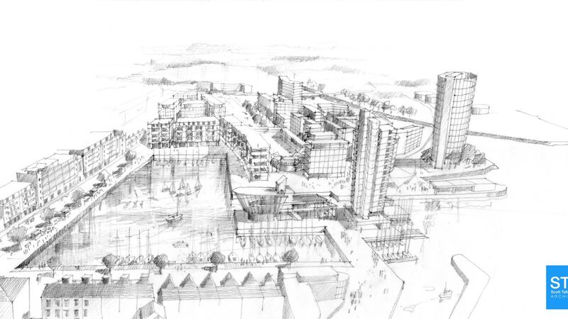 An image of how it is envisaged the harbour area will look after  the redevelopment has been completed.