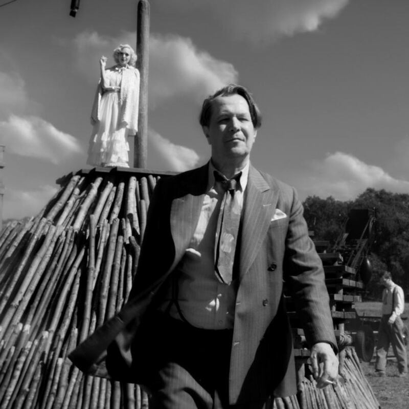 Gary Oldman as Herman Mankiewicz and Amanda Seyfried as Marion Davies in Mank. Photograph: Netflix