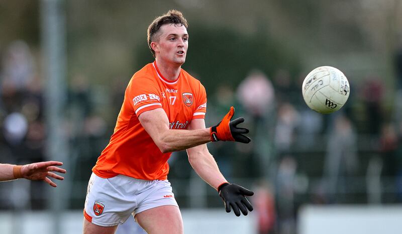 Connaire Mackin of Armagh: his physical presence is needed against Galway. Photograph: Ryan Byrne/Inpho