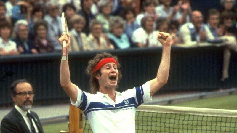 John McEnroe after defeating Bjorn Borg at Wimbledon in July 1981