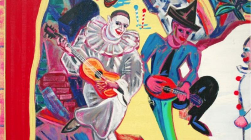 Michael Cullen, Death in Venice, or, Let’s Send in the Clowns, oil on linen, Taylor Galleries
