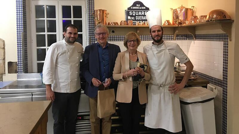 “My parents visited the restaurant, that is us with the chef de cuisine Hugo Souchet” - Patrick Lee at Les Prés d’Eugénie