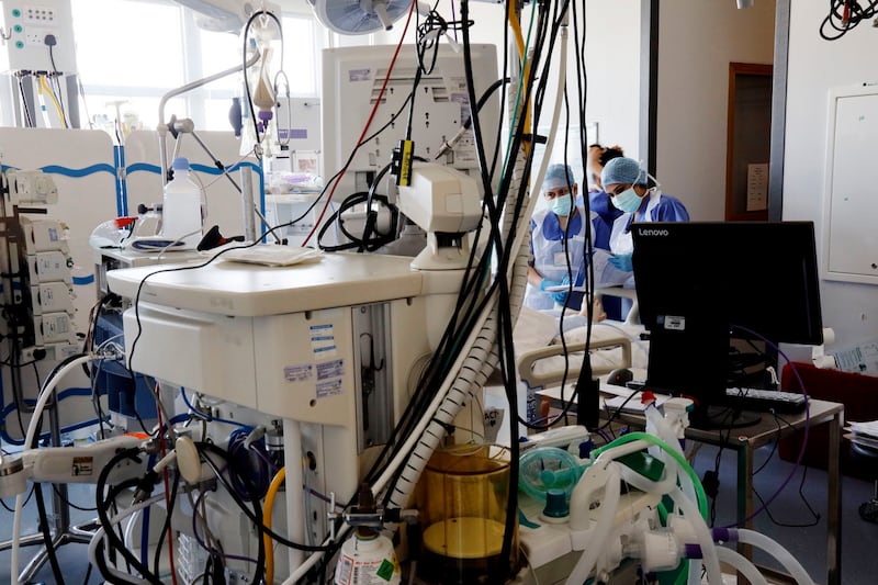 10.10am: One of the many operating theatres that have been repurposed due to the pandemic. Photograph: Alan Betson