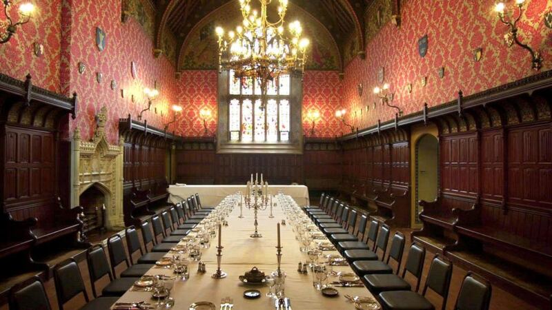 The banquet hall at Lismore Castle in Co Waterford. Photograph: Frank Miller