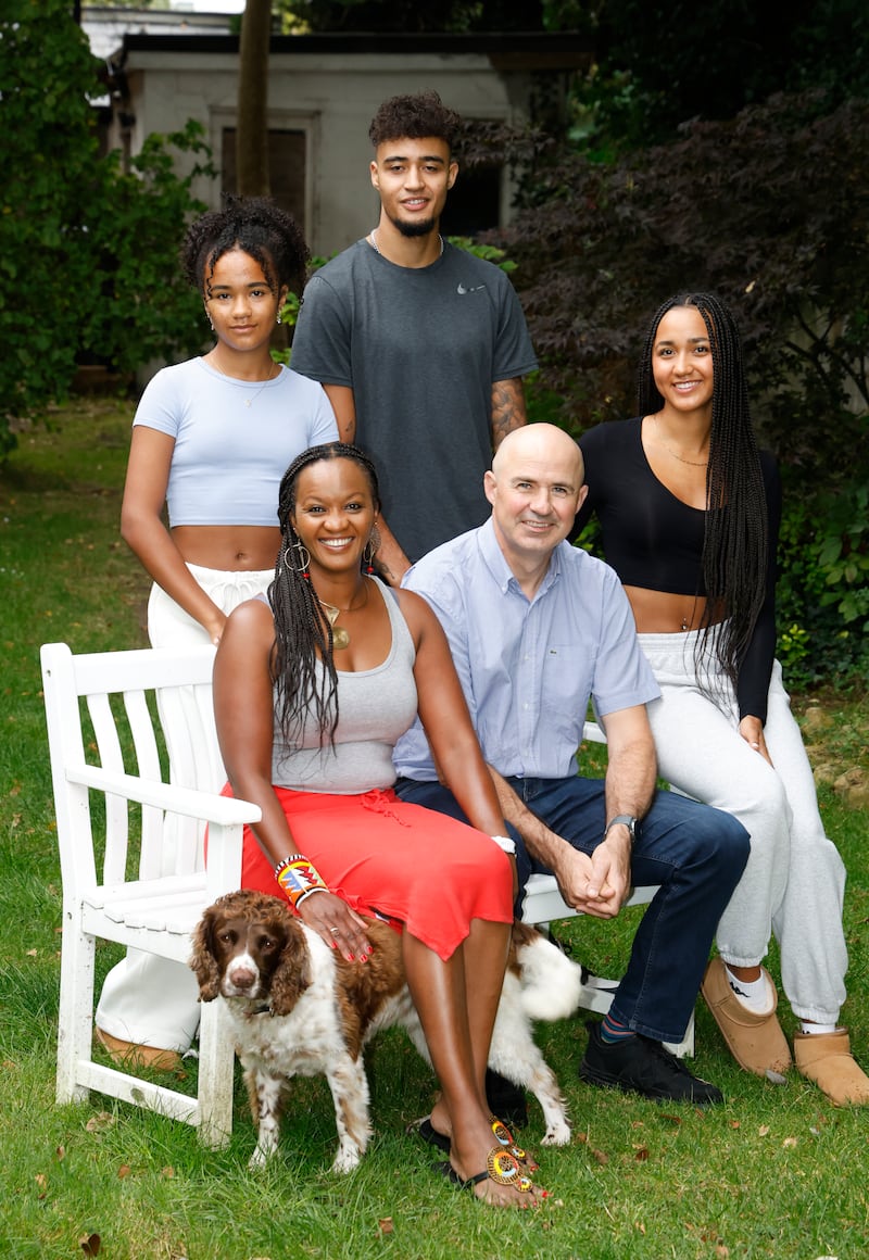 Lucy is married to Tom, who is white and born in Ireland, and Liam, born in Kenya, is the eldest of their three children. Photograph: Nick Bradshaw