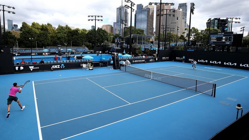 Play resumed at Melbourne Park on Friday in the lead up to the 2021 Australian Open. Photograph: Getty Images
