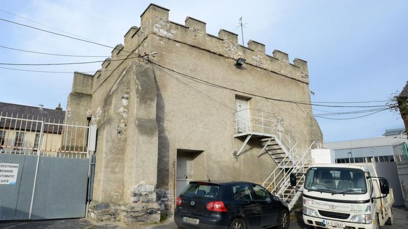 Kevin St Garda station:  the high medieval roofs were replaced and most of the crenellated battlements removed when the building became a police station. Photograph: Dave Meehan