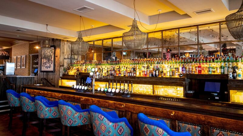 The main bar is indoors, though there is also a garden bar.