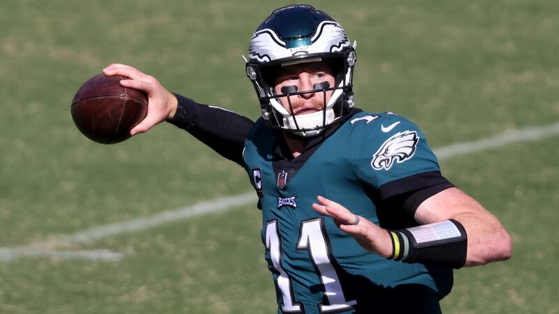 Carson Wentz was virtually booed by his own fans. Photograph: Rob Carr/Getty
