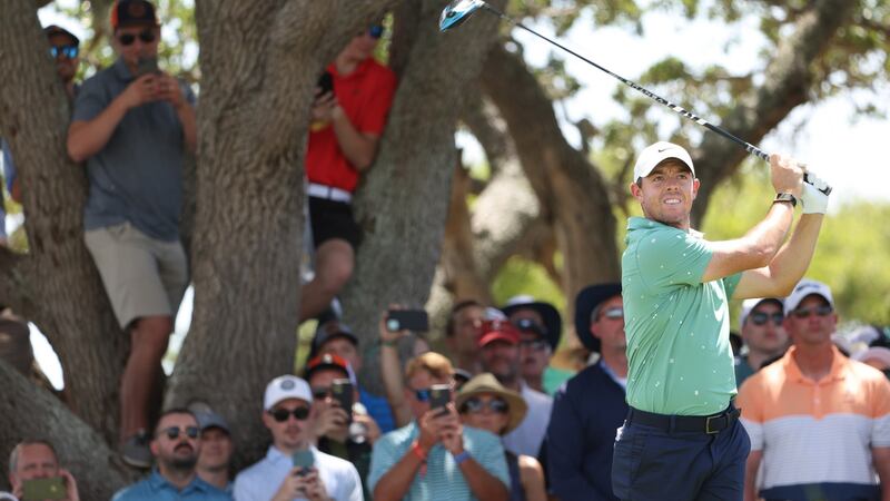 Rory McIlroy drives from the seventh tee during the third round of the US PGA Championship at Kiawah Island. Photograph: Jamie Squire/Getty Images