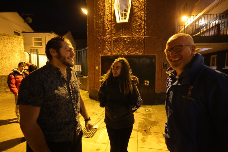 Claudio Marsella, from Dublin 1, Aoife Keegan from Bayside and Noel Smith, Street Work Team, on the streets in Dublin's north inner city. Photograph: Alan Betson
