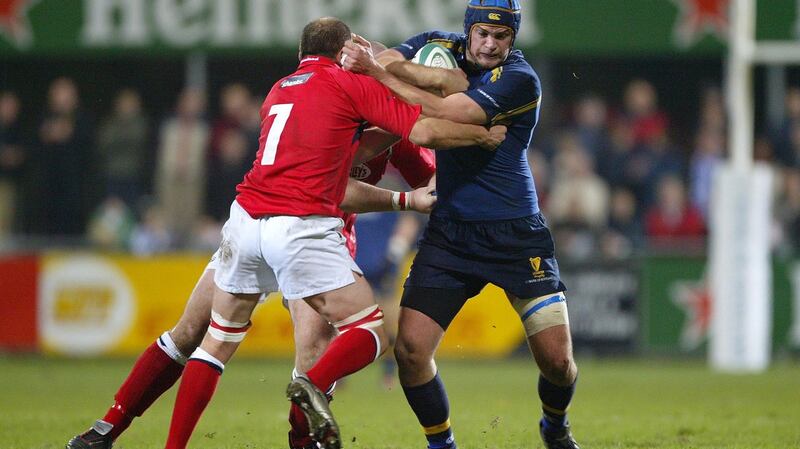 Leinster’s Niall Breslin during a match against Llanelli in 2003. Photo: Patrick Bolger/Inpho