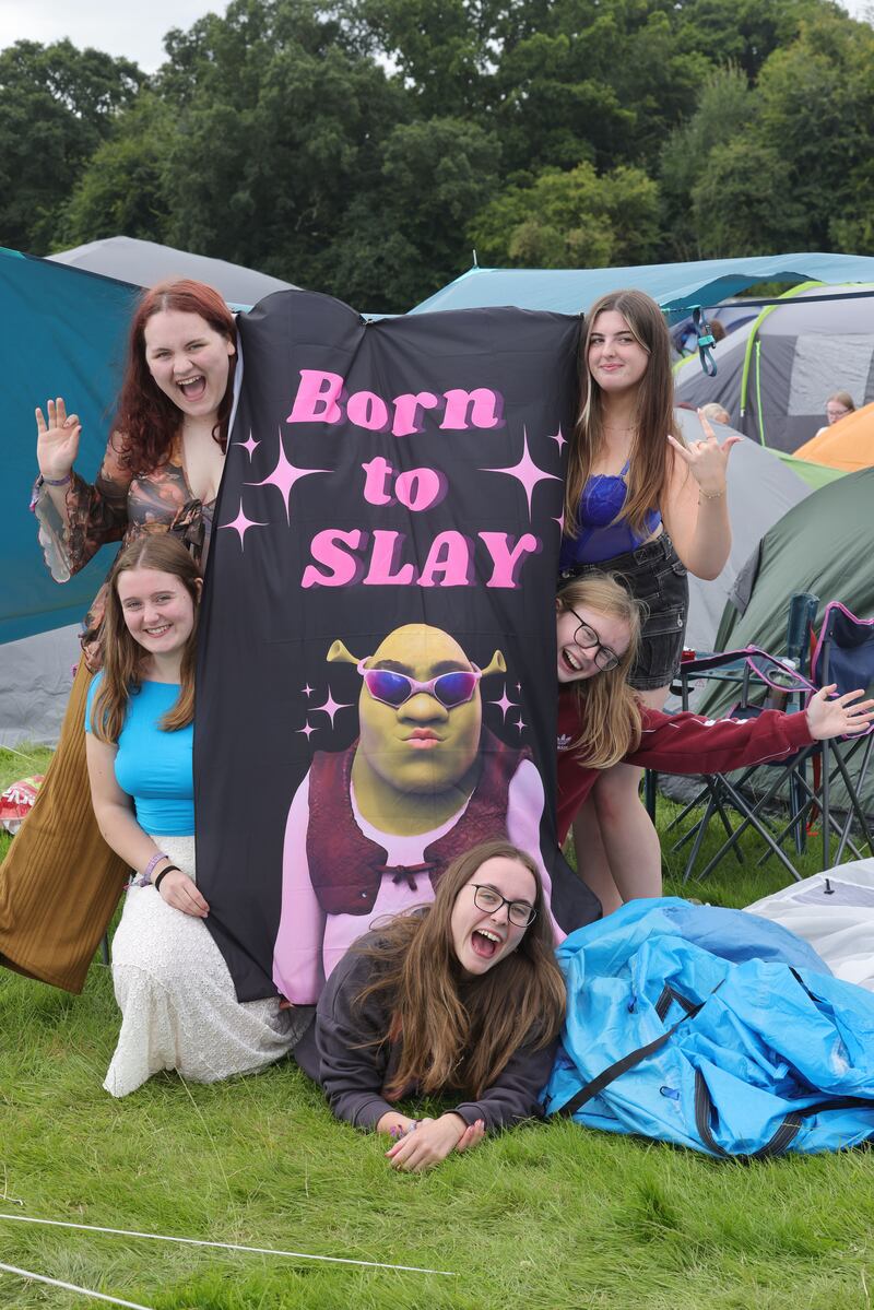 Electric Picnic 2024: Saoirse Kennedy, Emma Murphy, Ellen Clusker, Róisín Smithers and Lauren Hammond, from Dublin. Photograph: Alan Betson

