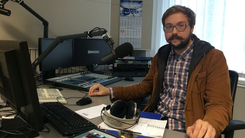 Mihhail Komasko, a journalist for Estonia’s public broadcaster in the mostly ethnic-Russian city of Narva, eastern Estonia. Photograph: Daniel McLaughlin