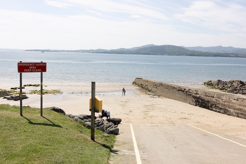 The beach at Ned’s Point outside Buncrana, Co Donegal where teenagers went to retrieve their football. Photograph: Joe Dunne