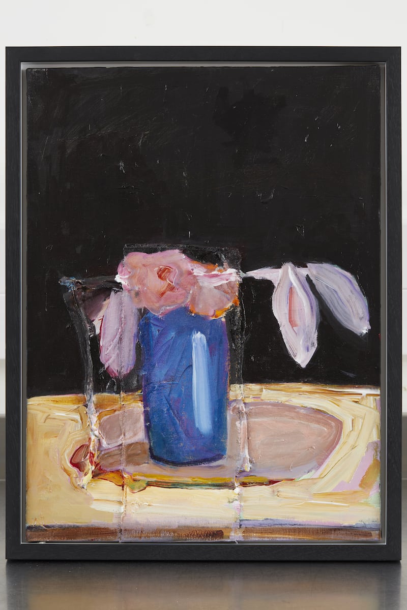 Katherine Boucher Beug's ‘In a Blue Vase’, 2018 (acrylic on canvas)