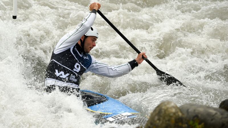 Ireland’s Jegou Liam competes during the World Canoe-Kayaking Cup in Pau, in November 2020. Photograph: Gaizka/Getty/AFP