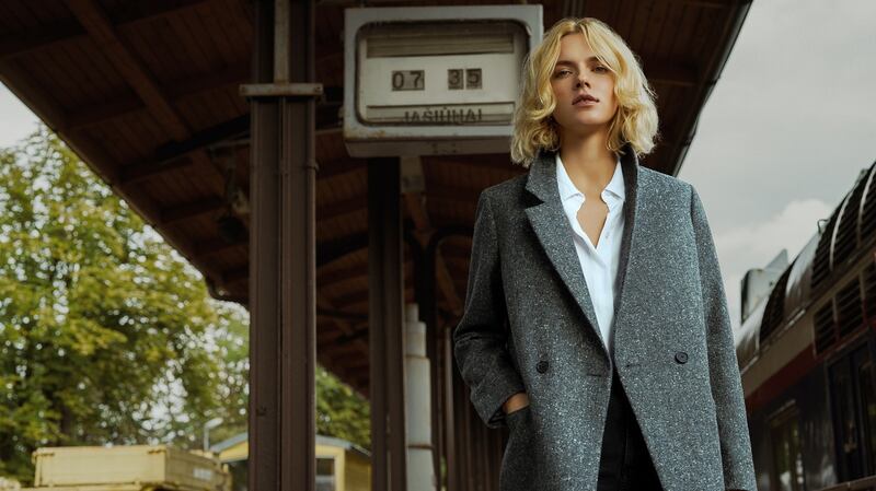 Edgeworth – boyfriend coat in 100 per cent lambswool Donegal tweed by The Landskein €695. Photograph: Oksana Tocickaja