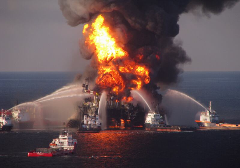 The 2010 Deepwater Horizon catastrophe killed 11 people and fouled the Gulf of Mexico. Photograph: US Coast Guard via The New York Times