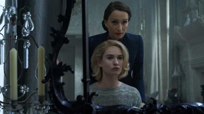 Lily James with Kristin Scott Thomas in Rebecca. Photograph: Netflix