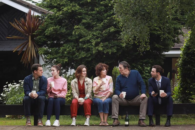 The Dry: Eoin Duffy, Siobhán Cullen, Róisín Gallagher, Pom Boyd, Ciarán Hinds and Adam John Richardson