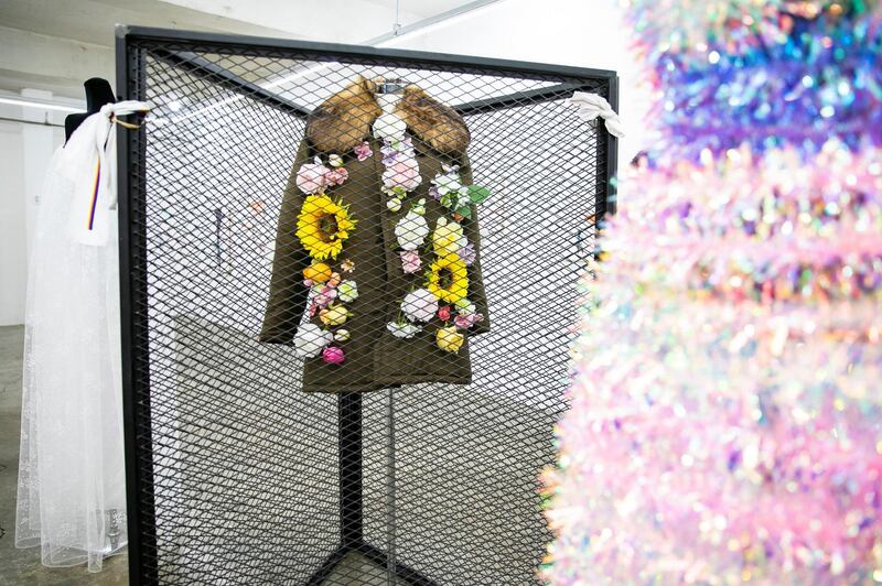 Clothing from IStory at a group exhibition in Seoul. Photograph: Woohae Cho/The New York Times