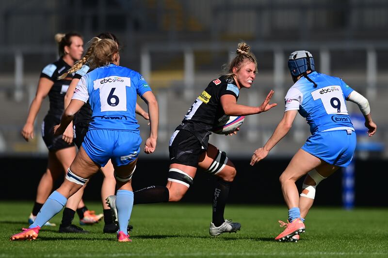 Charlie Willett in action for Exeter Chiefs against University of Exeter. Photograph: Ashley Crowden/JMP