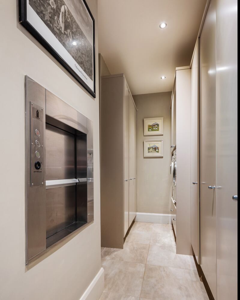 Utility room with dumbwaiter