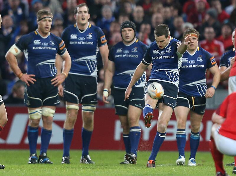 Leinster's Brad Thorn, Devin Toner, Mike Ross Jonathan Sexton and Sean Cronin. Photograph: Billy Stickland/Inpho