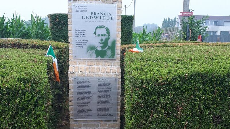 The Francis Ledwidge memorial near Ypres in Belgium.