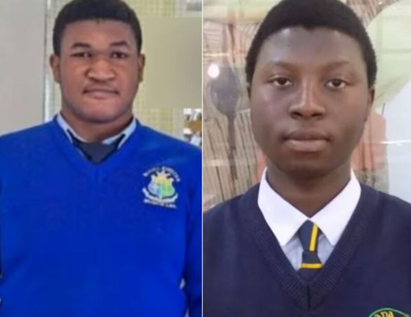 Emmanuel Familola, 16, left, and 18-year-old Matt Sibanda