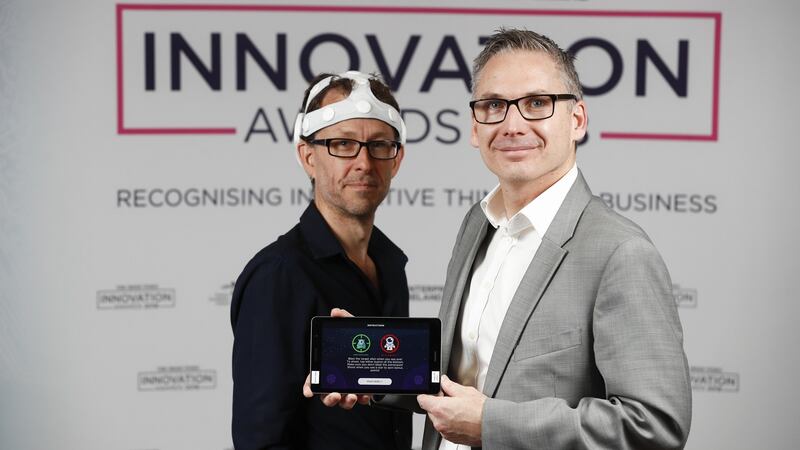 BrainWaveBank’s chief operating officer Brian Murphy and chief executive Ronan Cunningham. Photograph: Conor McCabe
