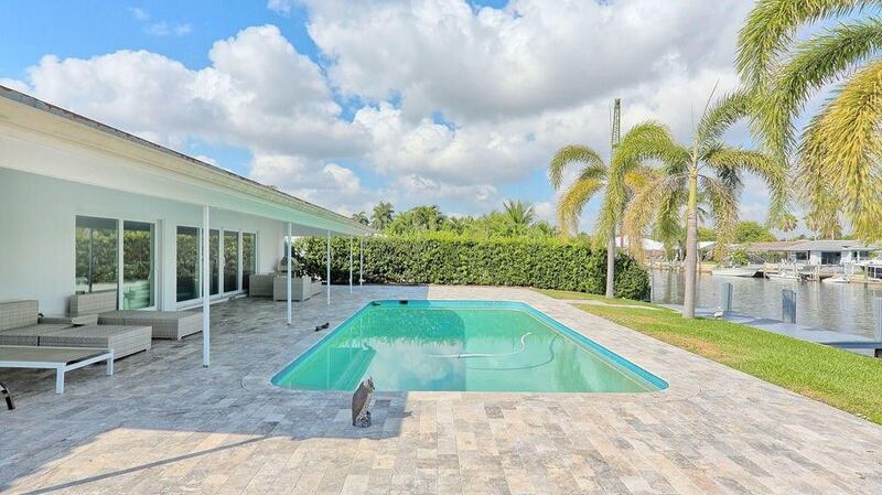 The three-bed house in Florida is set at the water’s edge.
