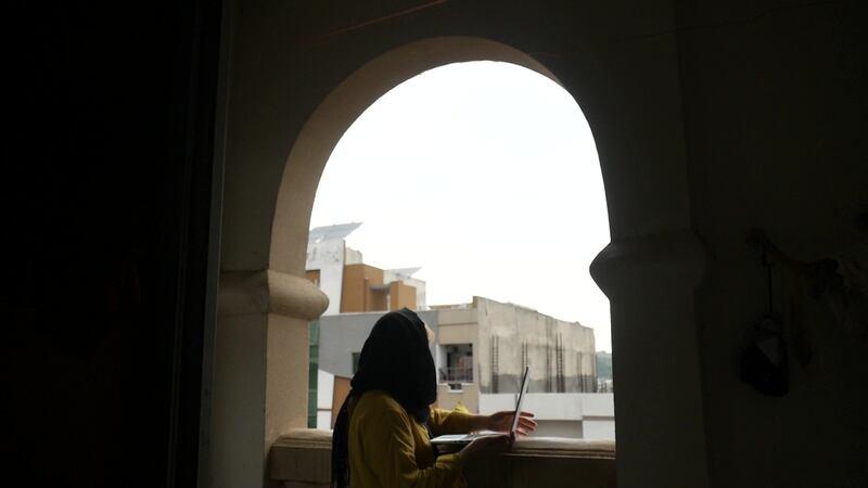 Salma Niazi, editor of the Afghan Times, was managing the publication from her residence in Islamabad. Photograph: Saeedullah Safi