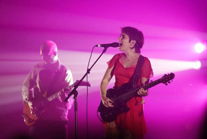 Electric Picnic 2024: Julie Dawson and NewDad on the Three Music Stage on Friday. Photograph: Alan Betson