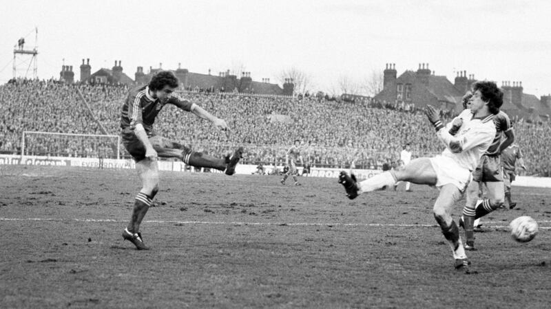 Martin O’Neill in action for NottinghamForest in 1979. Photograph: PA