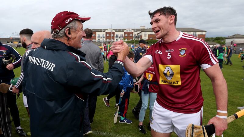 Westmeath manager Michael Ryan with Aaron Craig. Photograph: Inpho/bryan Keane