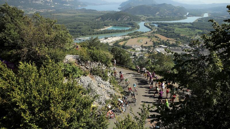 The  Grand Colombier provides a super-category uphill finish to stage 15. Photograph:  Chris Graythen/Getty Images