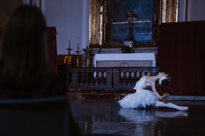 The dying swan from Swan Lake at the Balletto di Venezia. Photograph: Ula Blocksage
