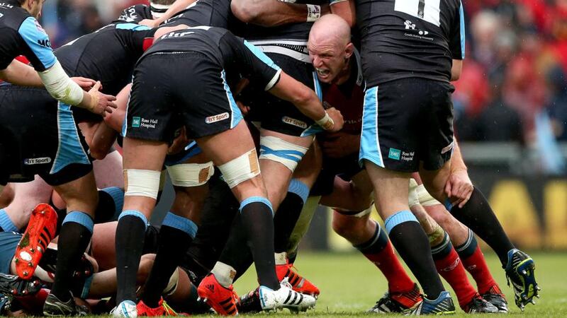 Munster’s Paul O’Connell in action against Glasgow Warriors in the Guinness Pro 12 final at Rvaenhill.