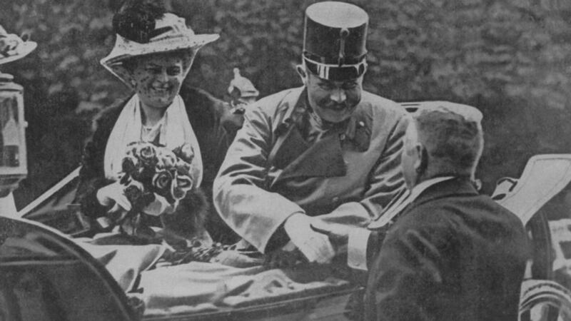 Franz Ferdinand (1863-1914) and Sophie moments before their assassination. Photograph: Time Life Pictures
