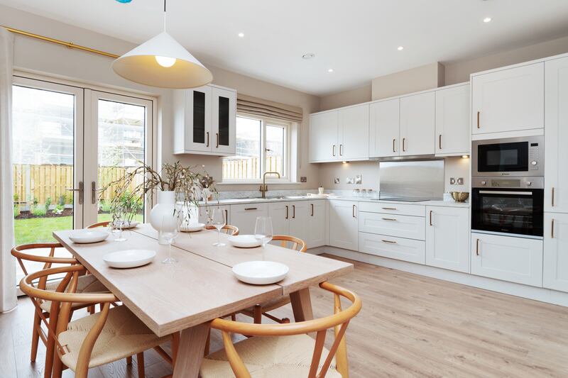 The kitchen in the three-bed mid-terrace.