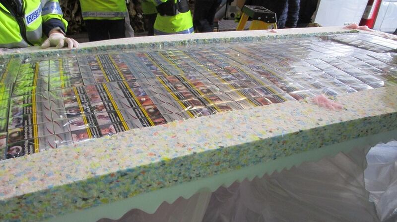 The cigarettes seizure at Rosslare Port. Photograph: Revenue