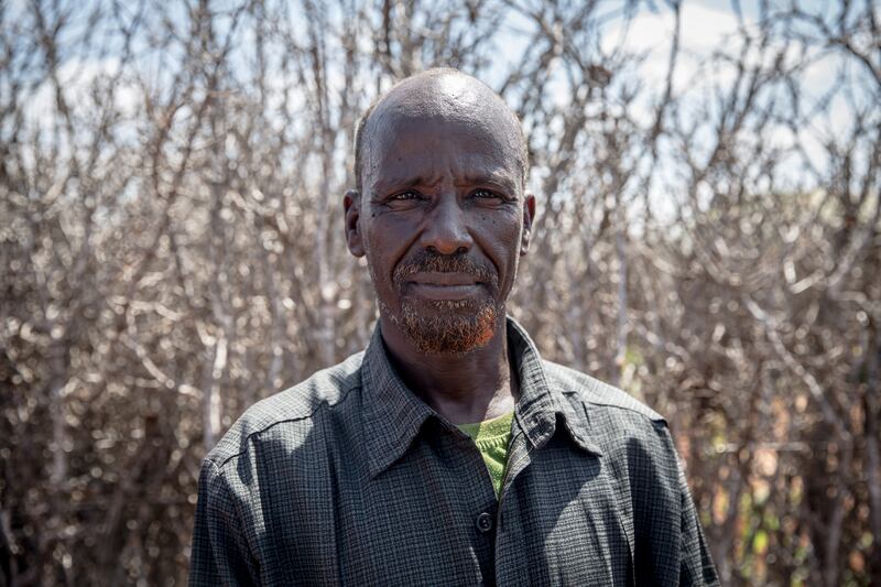 Abshir Issack Abdi's two-year-old son Adam died two months ago, amid mass malnutrition and a measles outbreak. Photograph:  Sally Hayden.