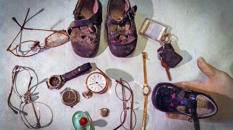 Some of the  personal effects recovered from the rubble of the Omagh bomb. File photograph: Crispin Rodwell